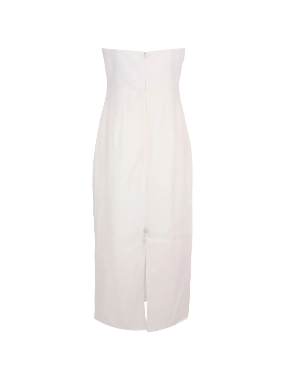 Cala de la Cruz Gestreepte strapless jurk Wit