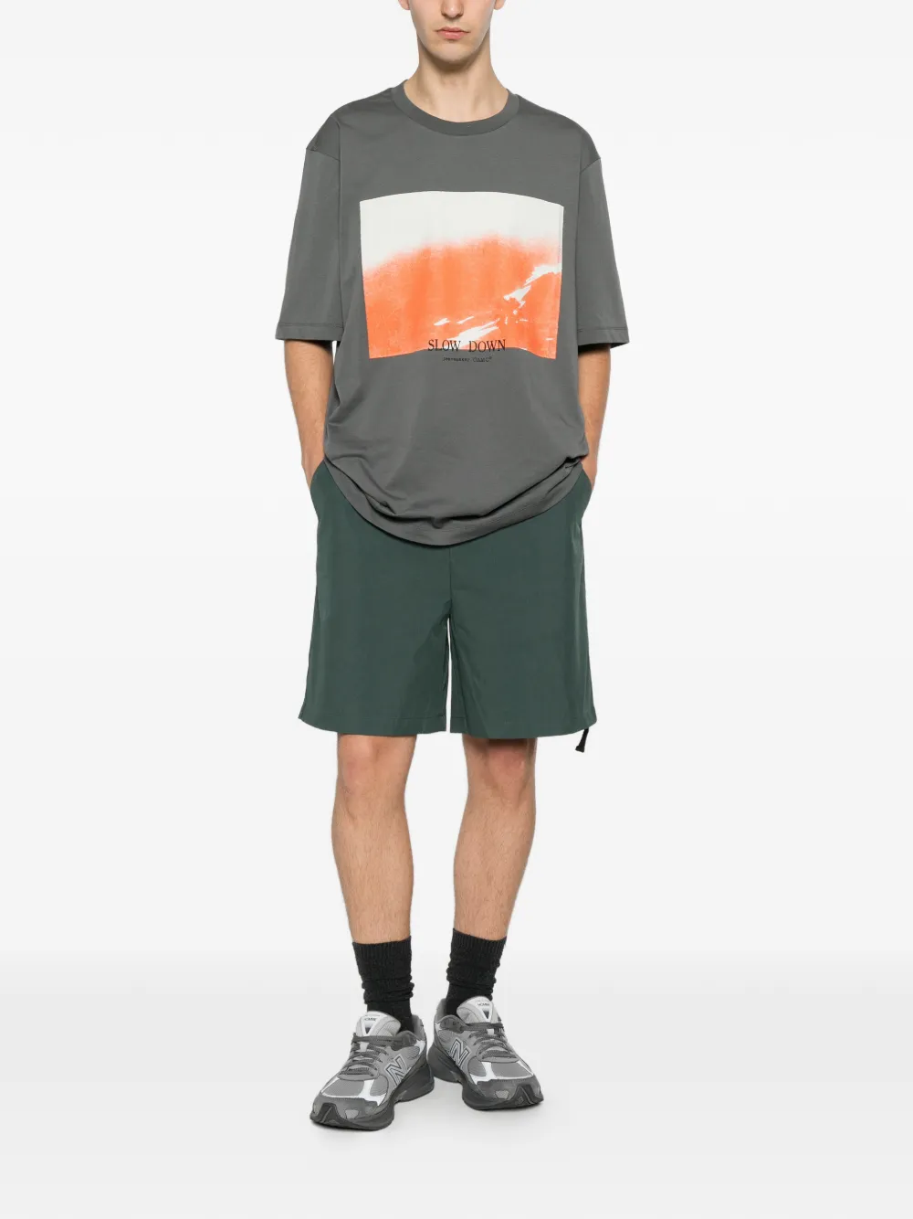 OAMC Peacemaker Slow Down T-shirt met grafische print Grijs