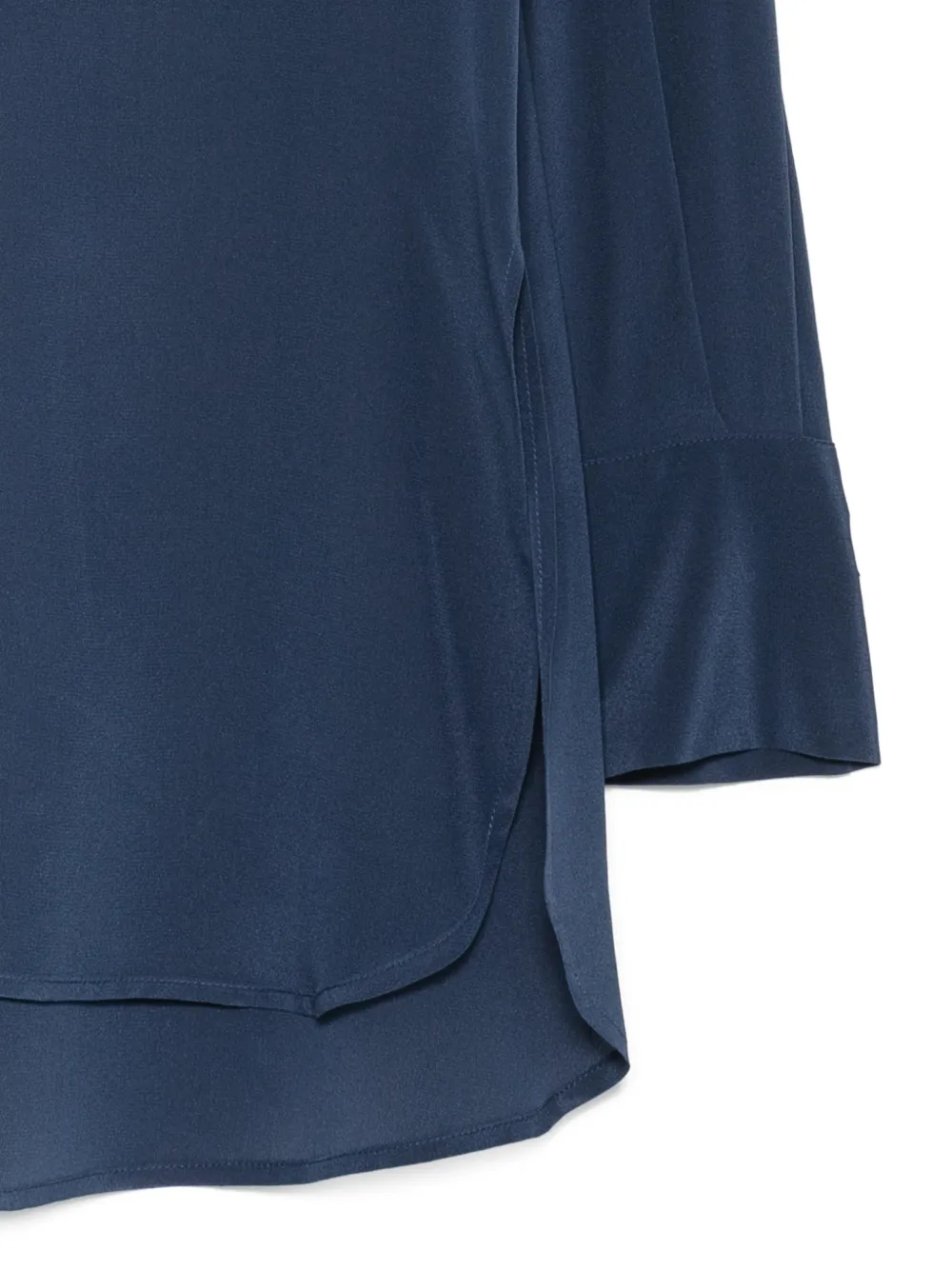 Barba Curved-hem Long-sleeve Shirt in Blue, view 3