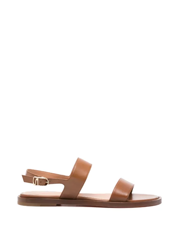 Santoni Buckle-fastening Leather Sandals in Brown