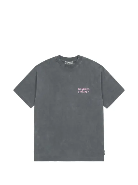 REGARDS graphic-print acid-wash T-shirt