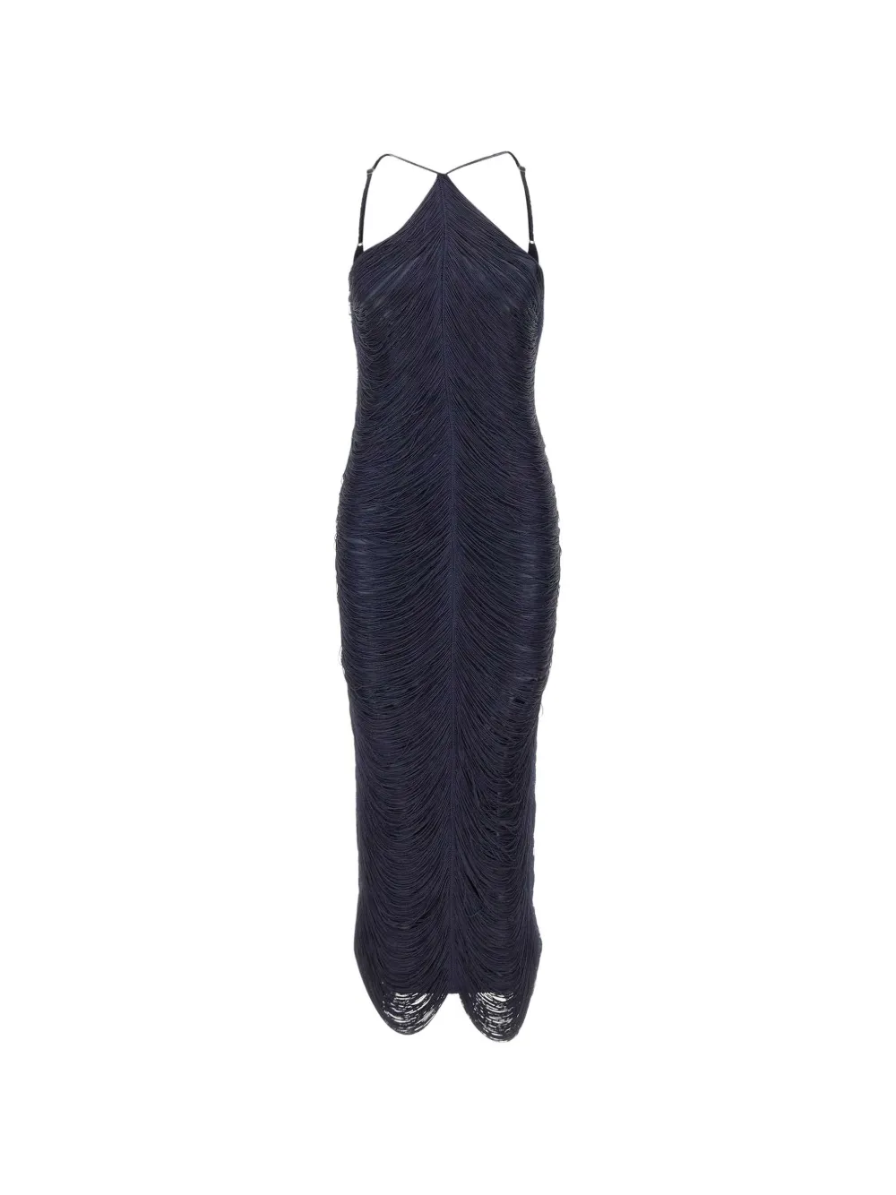 Bless Jade fringe-embellished maxi dress - Blu