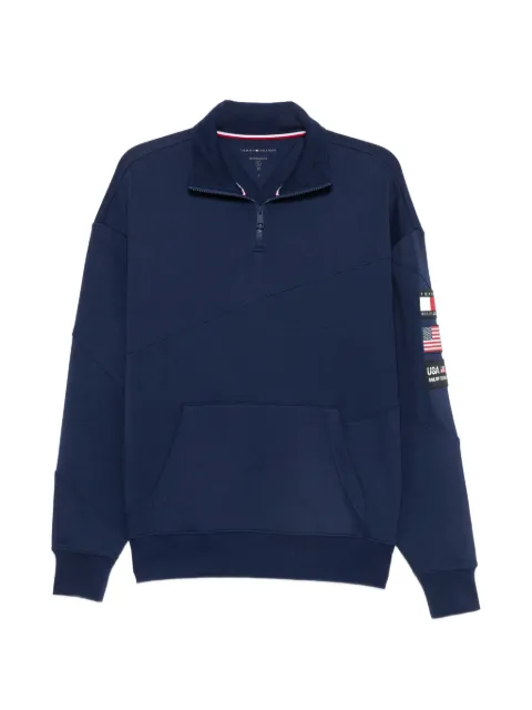 Tommy Hilfiger logo-patch quarter-zip sweater