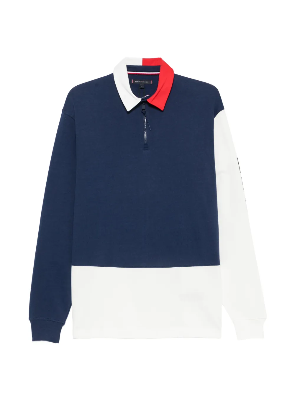 Tommy Hilfiger long-sleeve quarter-zip polo shirt - Blu
