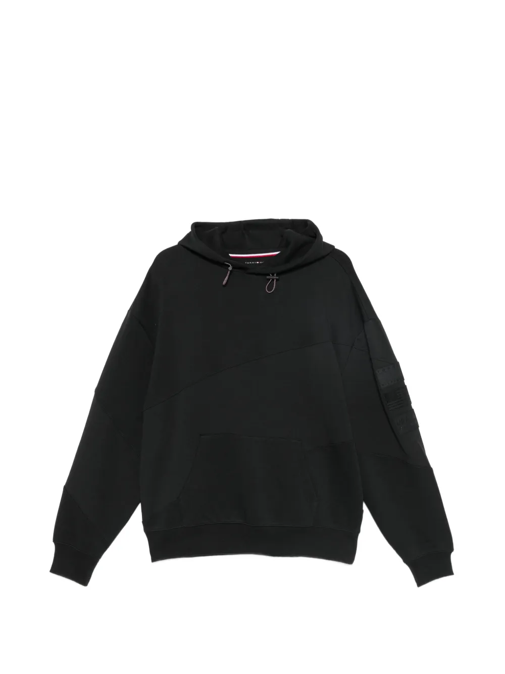 Tommy Hilfiger logo-patch panelled hoodie - Nero
