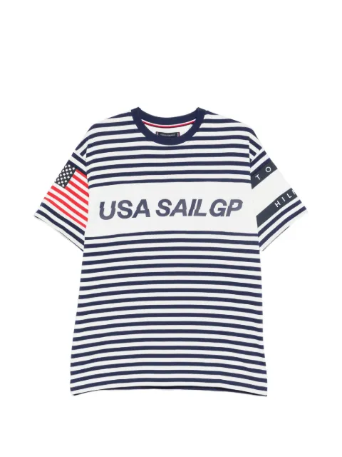 Tommy Hilfiger horizontal-stripe logo-print T-shirt