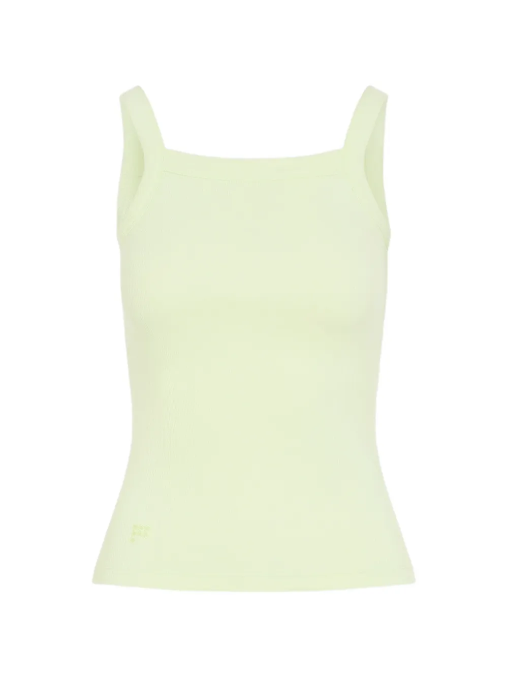 Pangaia ribbed-knit logo-print top - Verde