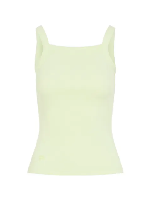 Pangaia ribbed-knit logo-print top