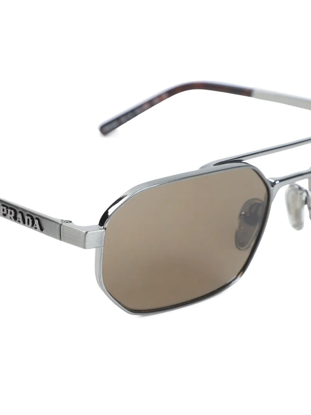 Prada Eyewear Zonnebril met geometrisch montuur Zilver