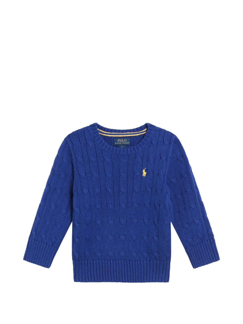 POLO RALPH LAUREN KIDS cable-knit logo-embroidered sweater - Blu