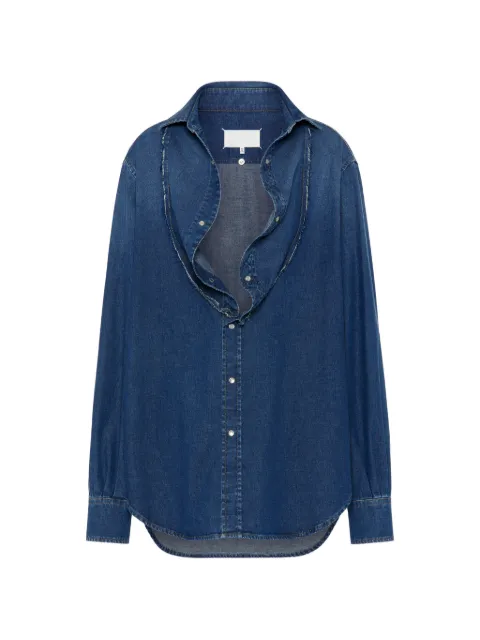 Maison Margiela camisa de mezclilla con cuello plegable