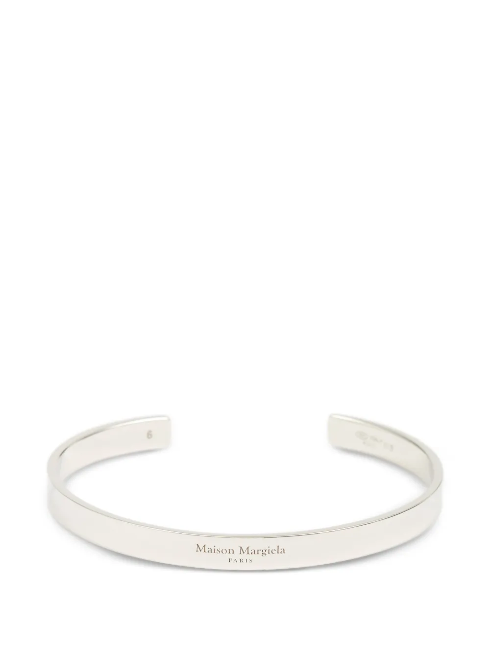 Maison Margiela logo-engraved bracelet - Argento