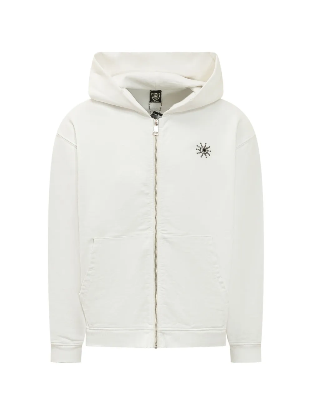 Htc Los Angeles Sun-embellished zip-up hoodie - White