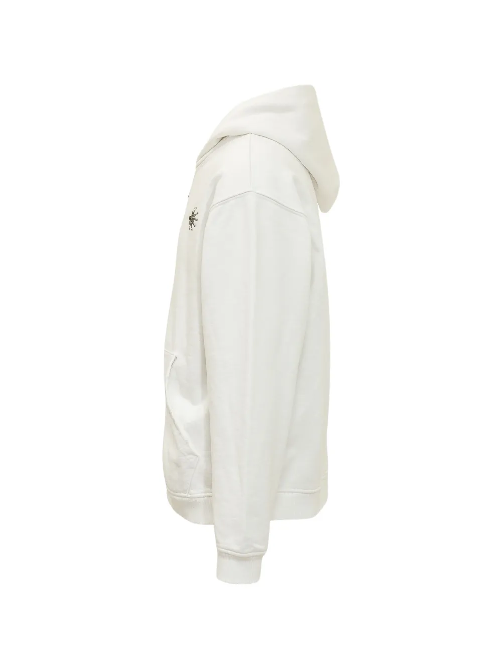 Htc Los Angeles Hoodie verfraaid met zon-verfraaiing en rits Wit