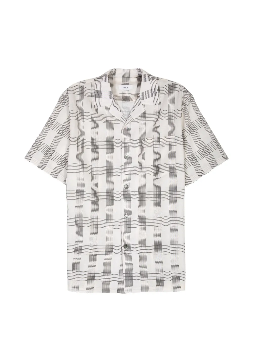 Grifoni check-pattern short-sleeve bowling shirt - Neutrals