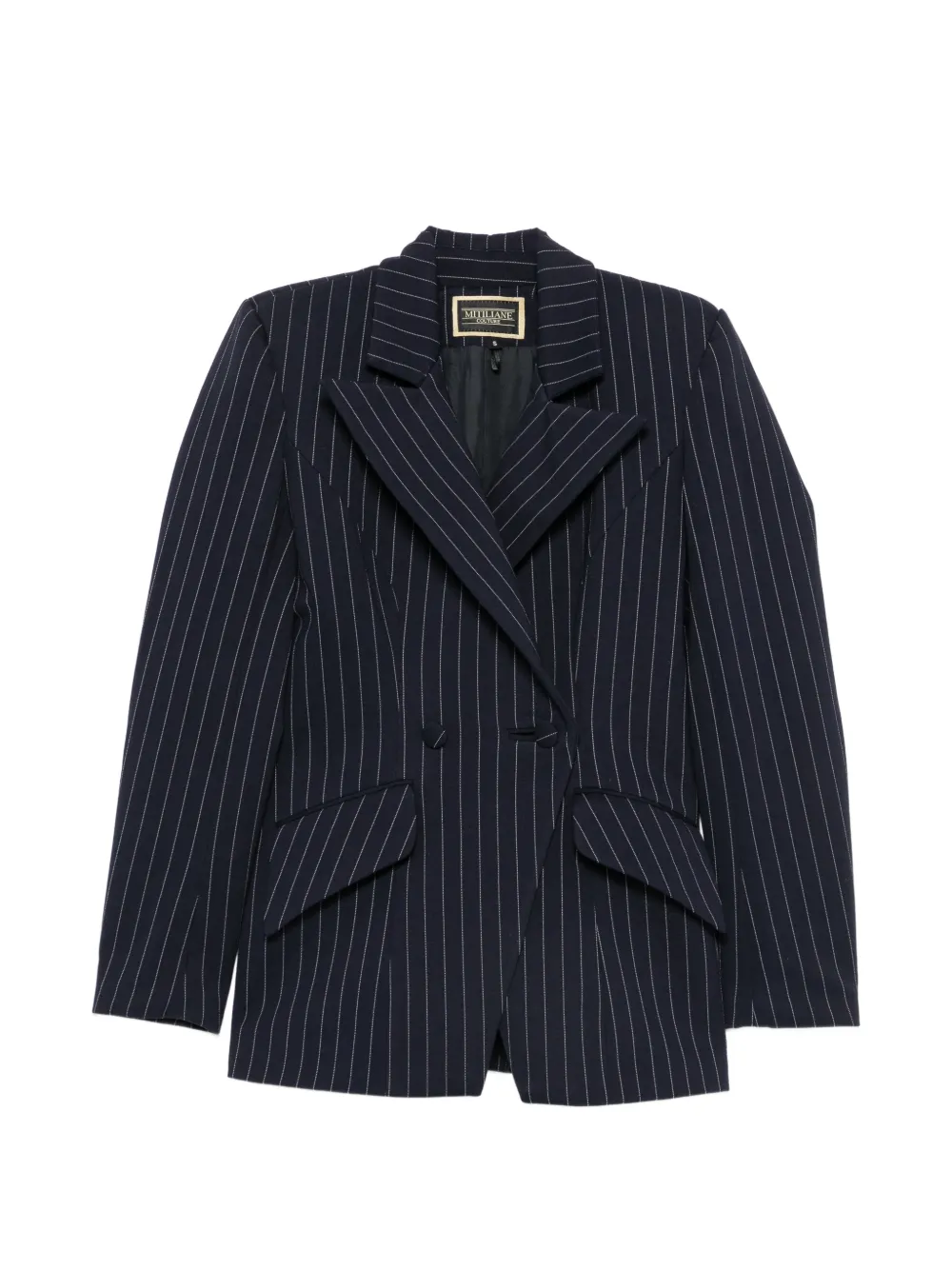 MITILIANE COUTURE pinstripe-pattern double-breasted blazer - Blu