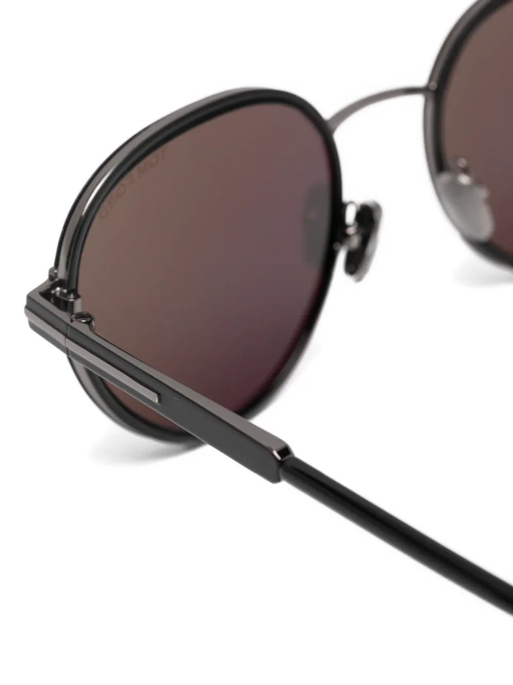 TOM FORD Eyewear Zonnebril met rond montuur Zwart