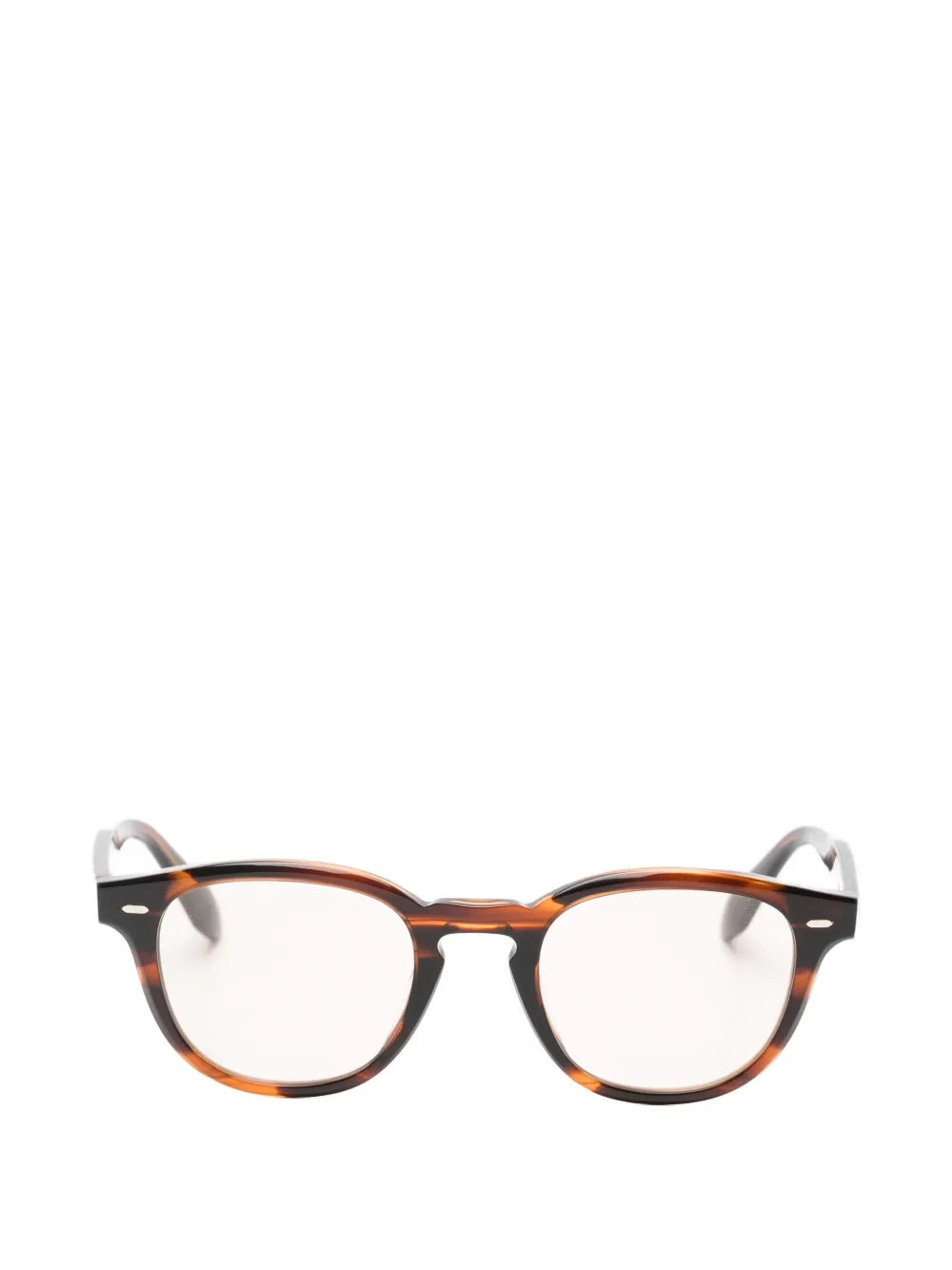 Oliver Peoples Occhiali da sole tondi con effetto tartarugato - Marrone