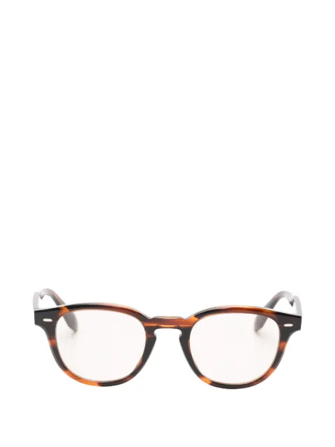 Oliver Peoples tortoiseshell-effect round-frame glasses