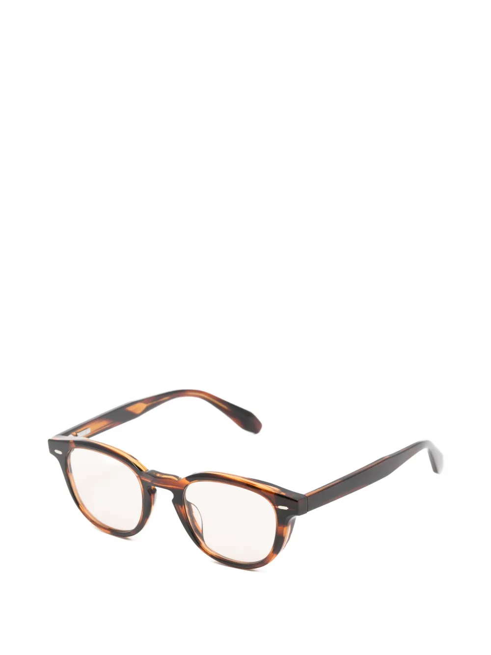 Oliver Peoples Bril met rond montuur Bruin