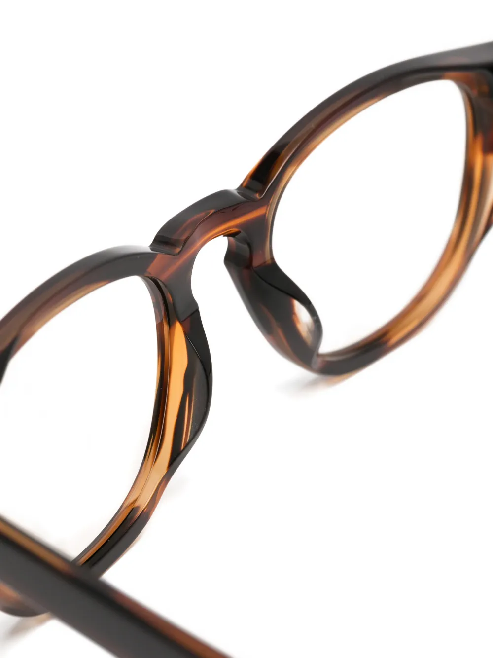 Oliver Peoples Bril met rond montuur Bruin