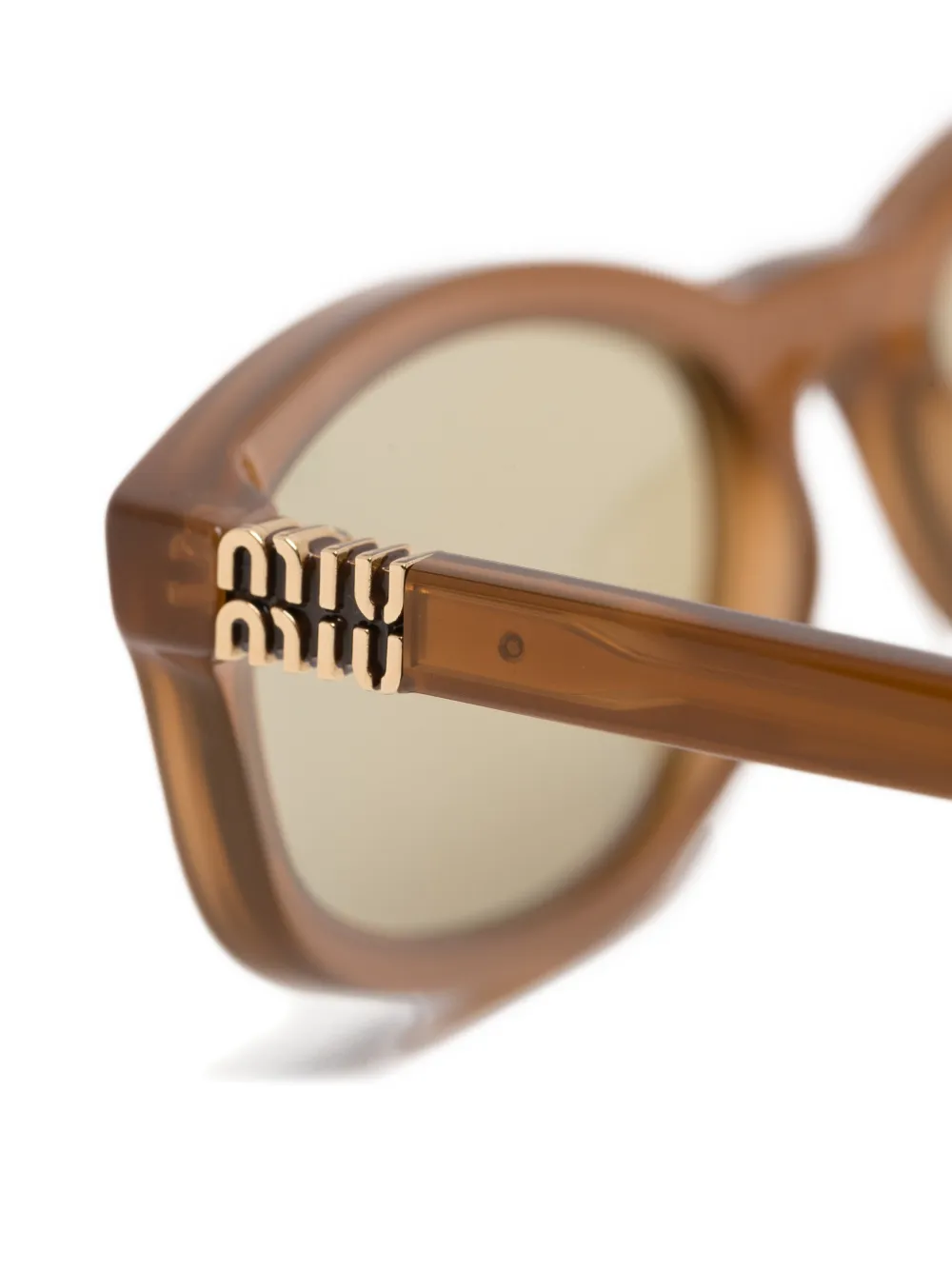 Miu Eyewear Regard zonnebril met logoplakkaat Bruin