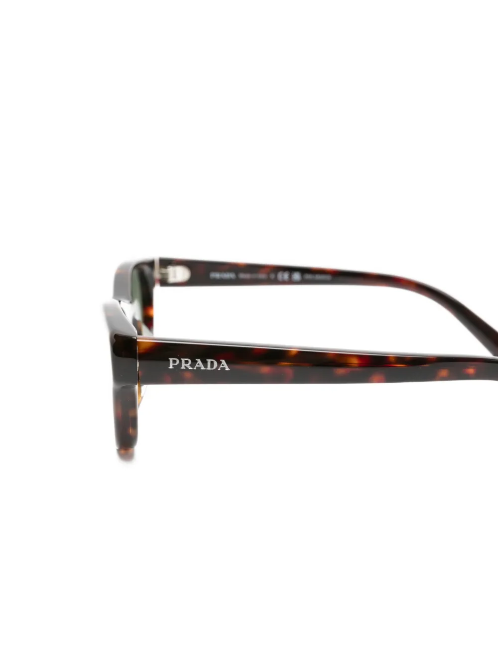 Prada Eyewear Zonnebril met rechthoekig montuur Bruin