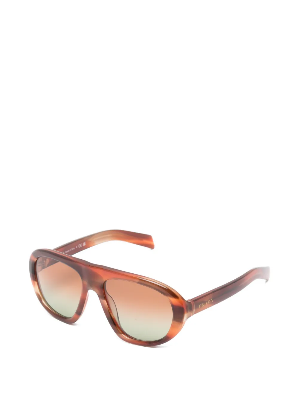 Prada Eyewear Zonnebril met rond montuur Bruin