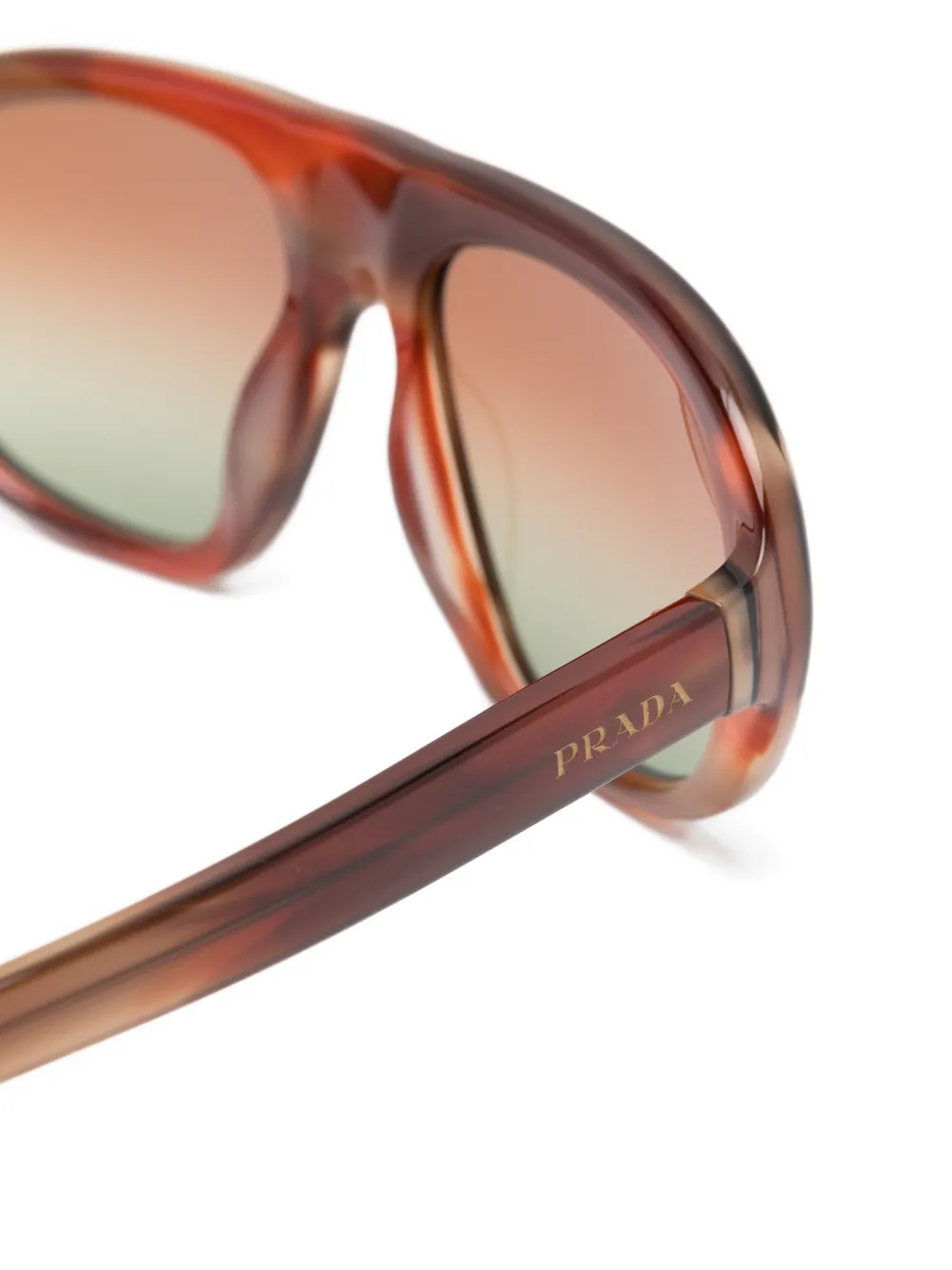 Prada Eyewear Zonnebril met rond montuur Bruin