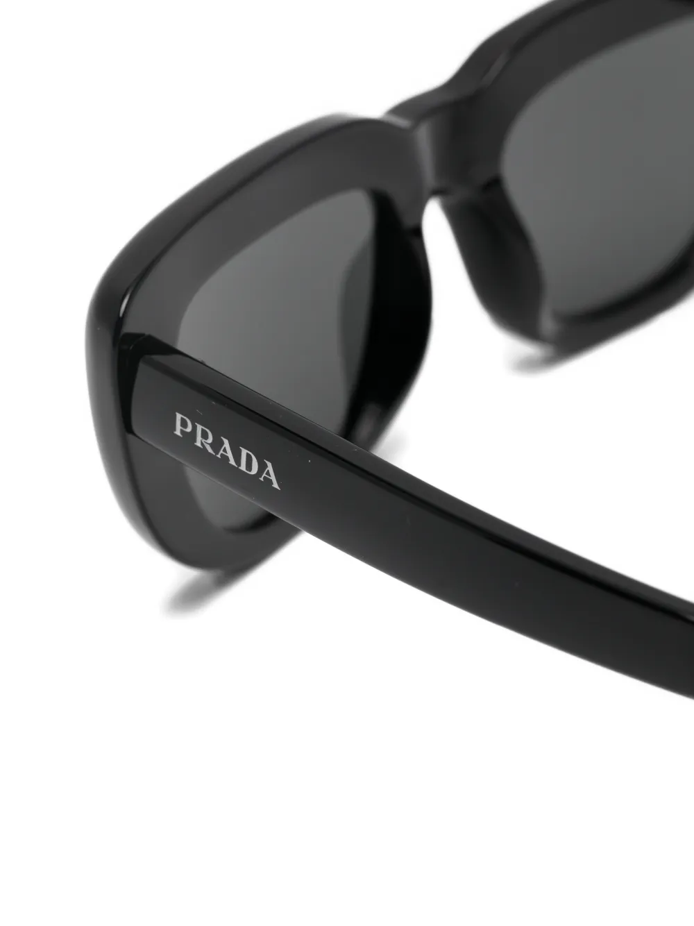 Prada Eyewear Zonnebril met rechthoekig montuur en logoprint Zwart