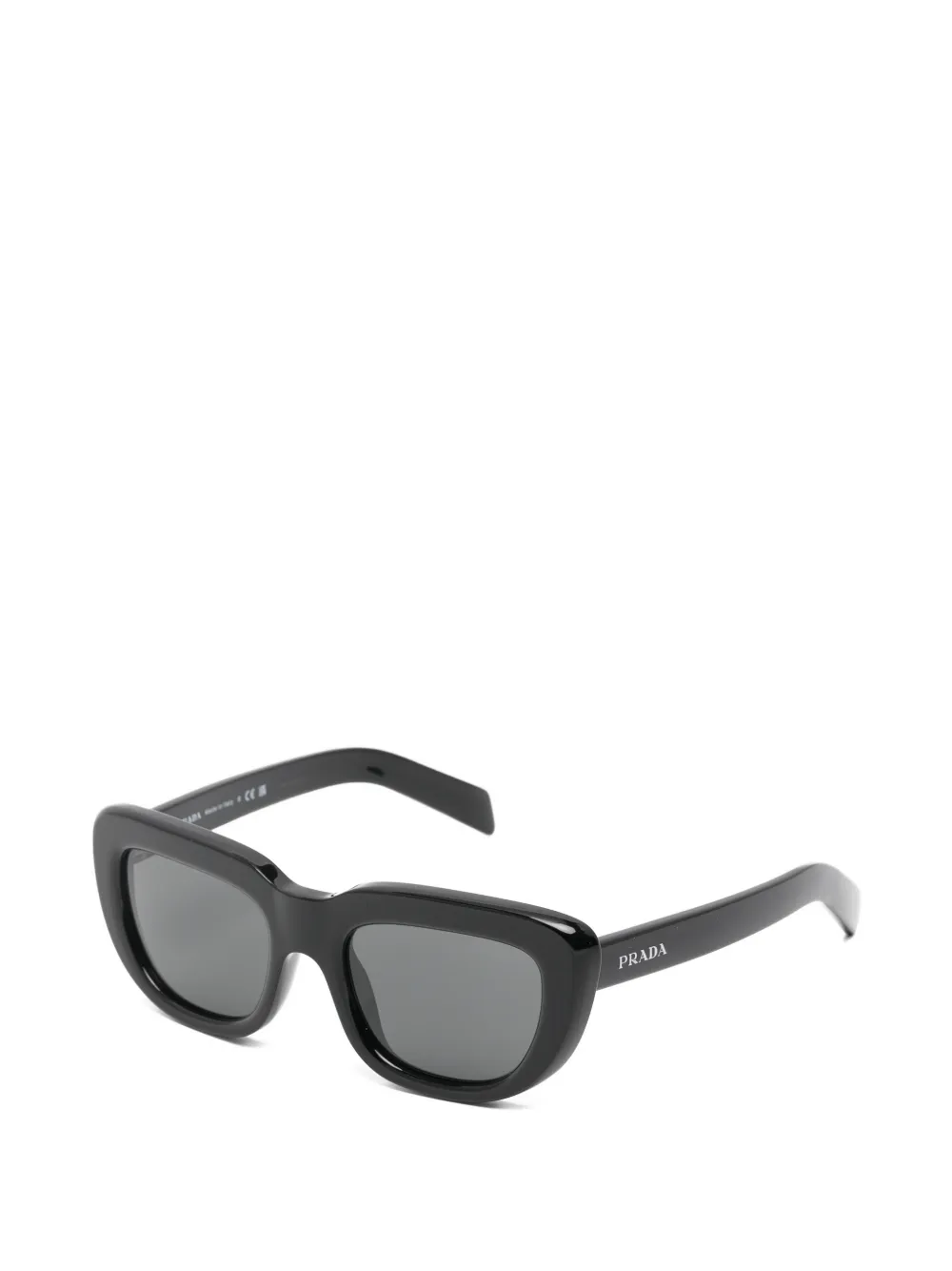 Prada Eyewear Zonnebril met rechthoekig montuur en logoprint Zwart