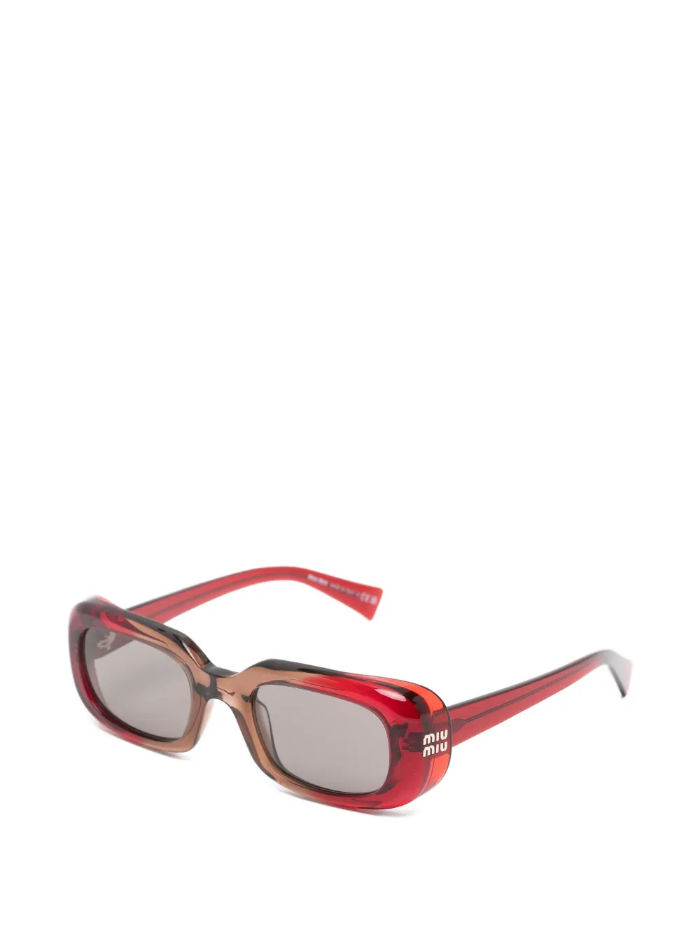 Miu Eyewear Zonnebril met rechthoekig montuur Rood