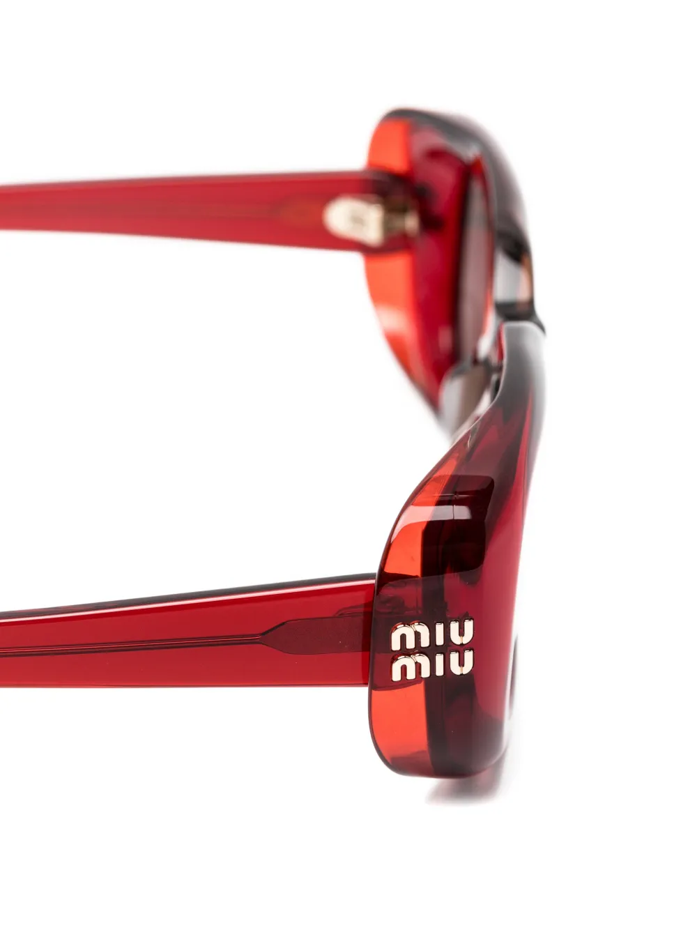 Miu Eyewear Zonnebril met rechthoekig montuur Rood
