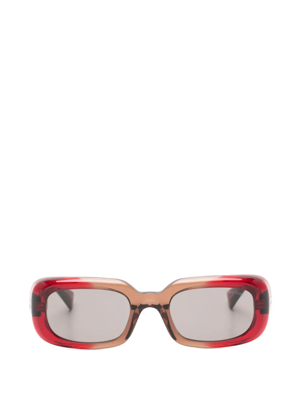 Miu Miu Eyewear logo-plaque rectangle-frame sunglasses - Rosso