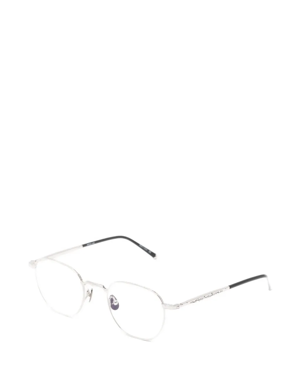 Matsuda Zonnebril met gegraveerd geometrisch montuur Zilver