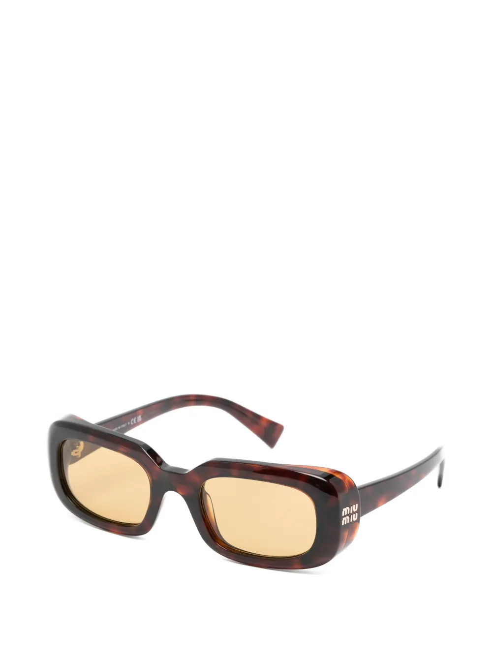 Miu Eyewear Zonnebril met rechthoekig montuur Bruin