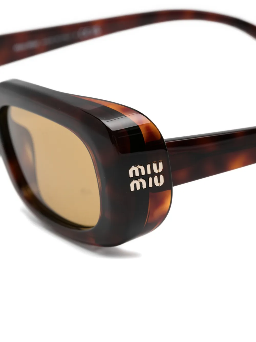 Miu Eyewear Zonnebril met rechthoekig montuur Bruin