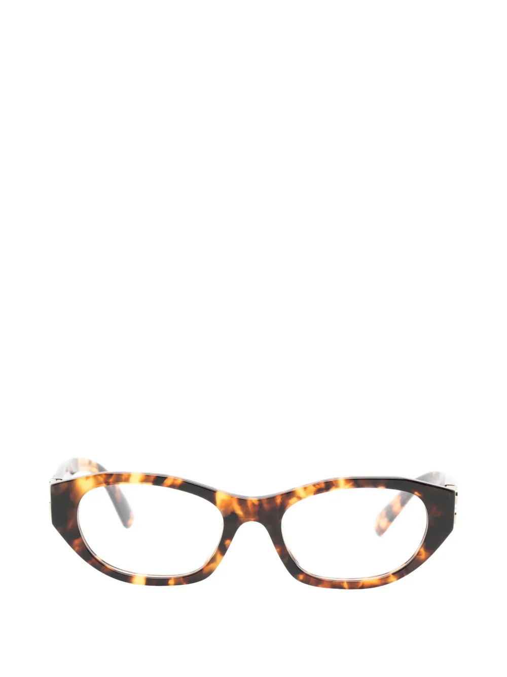 Miu Miu Eyewear tortoiseshell-effect logo-plaque glasses - Marrone