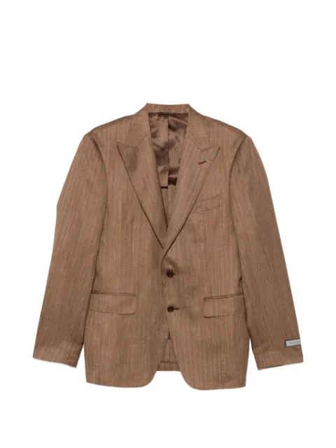 Canali herringbone-pattern notch-lapels blazer