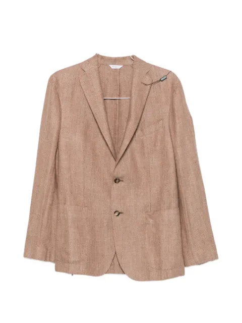 Boglioli herringbone-weave single-breasted blazer