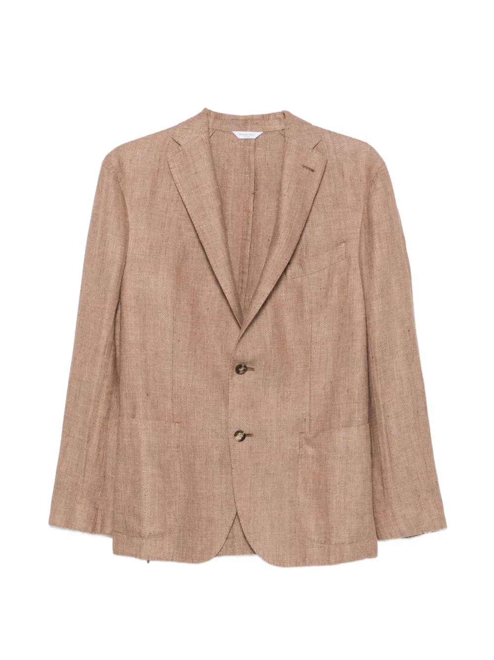 Boglioli herringbone-weave single-breasted blazer - Marrone