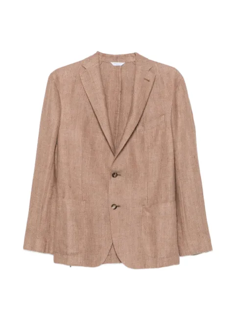 Boglioli herringbone-weave single-breasted blazer