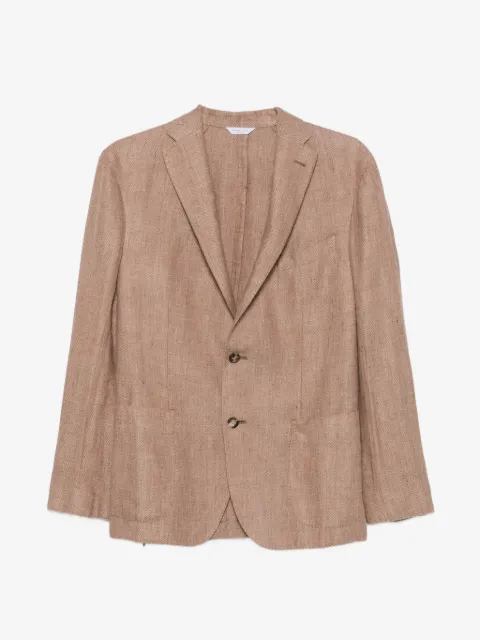 Boglioli herringbone-weave single-breasted blazer
