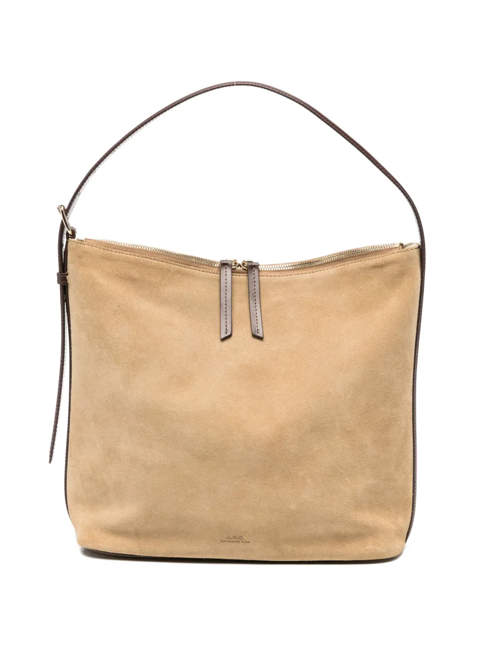 A.P.C. Vera suede shoulder bag - Toni neutri