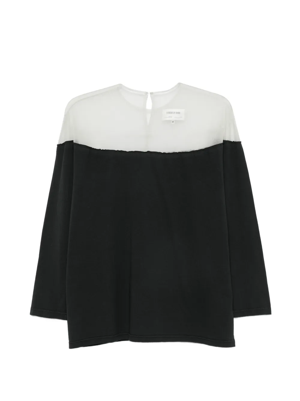 MM6 Maison Margiela T-shirt met doorzichtig vlak en logoprint Zwart