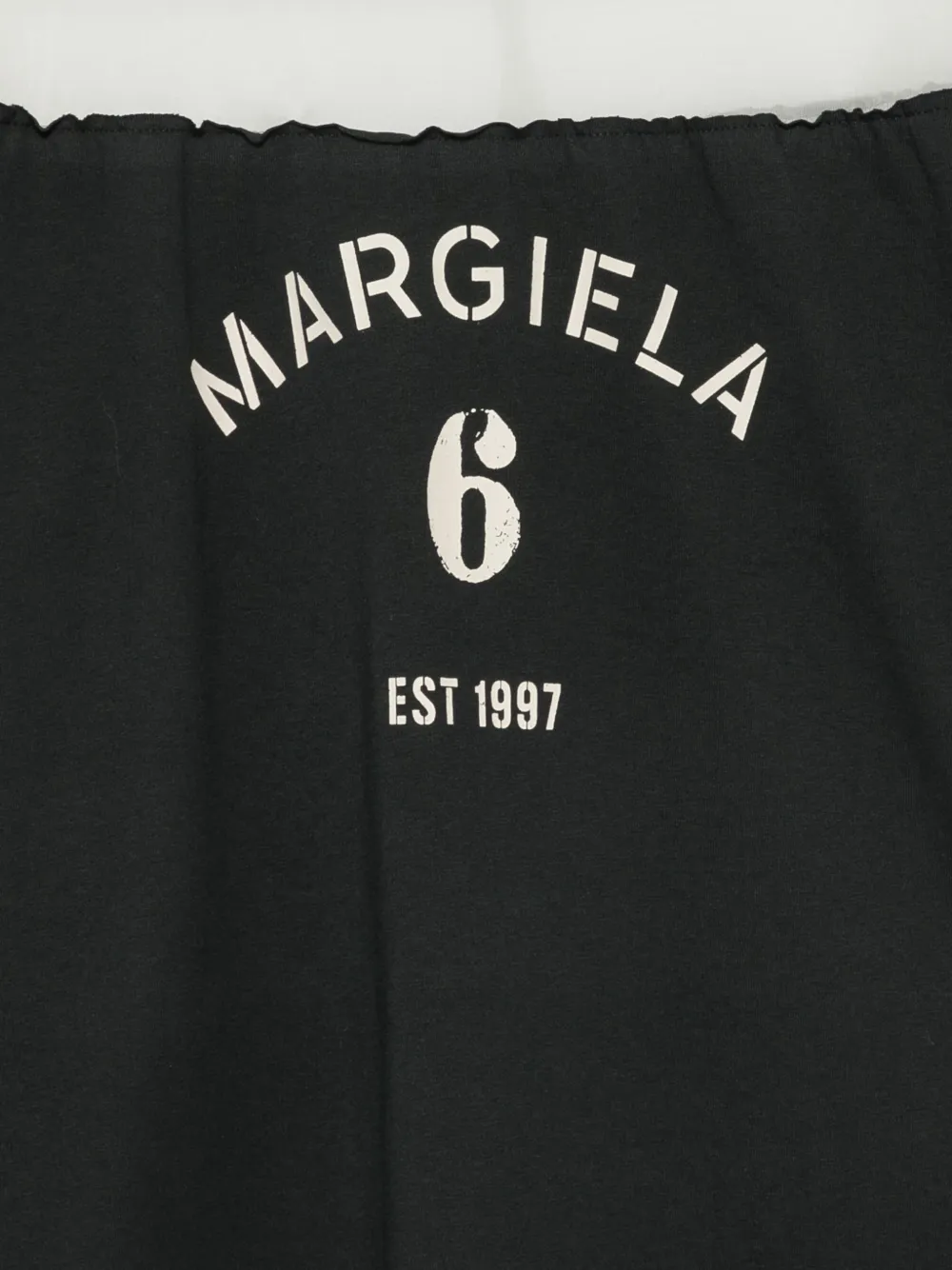 MM6 Maison Margiela T-shirt met doorzichtig vlak en logoprint Zwart