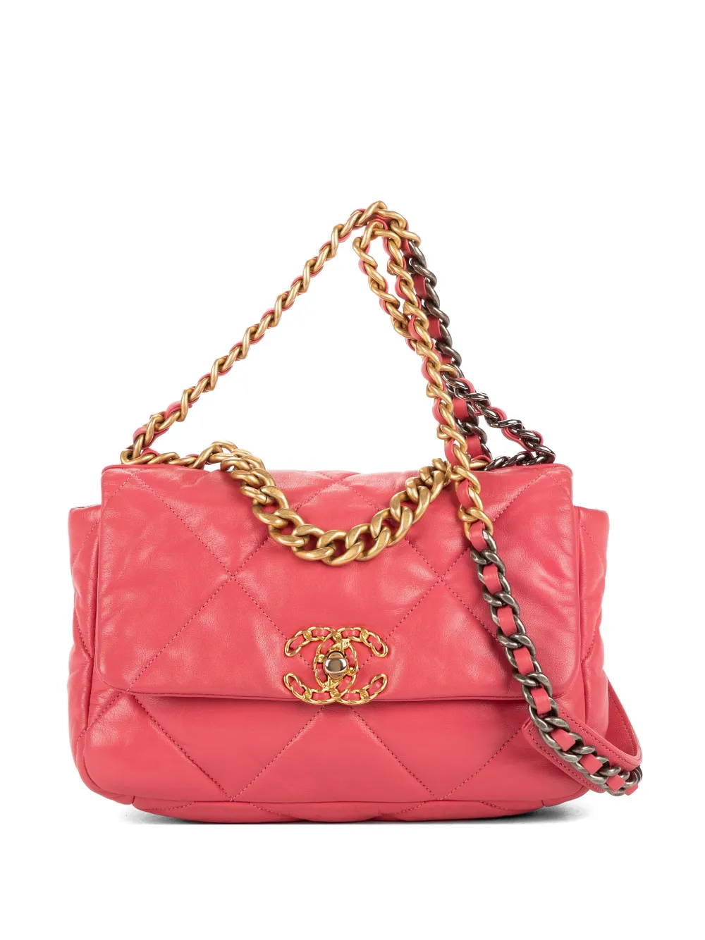 CHANEL Pre-Owned Chanel 19 quilted shoulder bag - Rosa