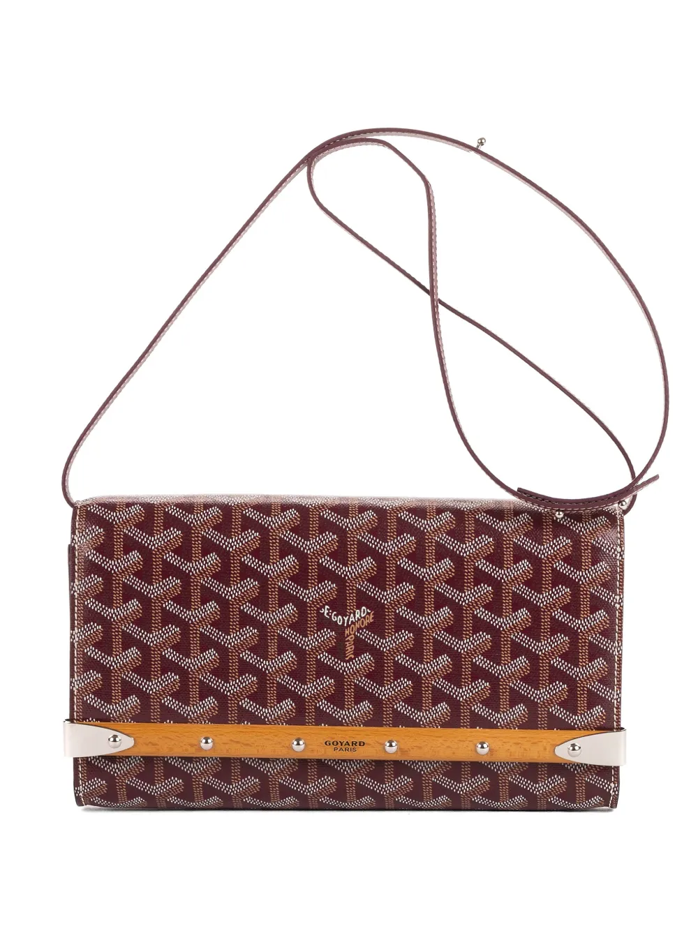 Goyard Pre-Owned Goyardine wood-trim crossbody bag - Marrone