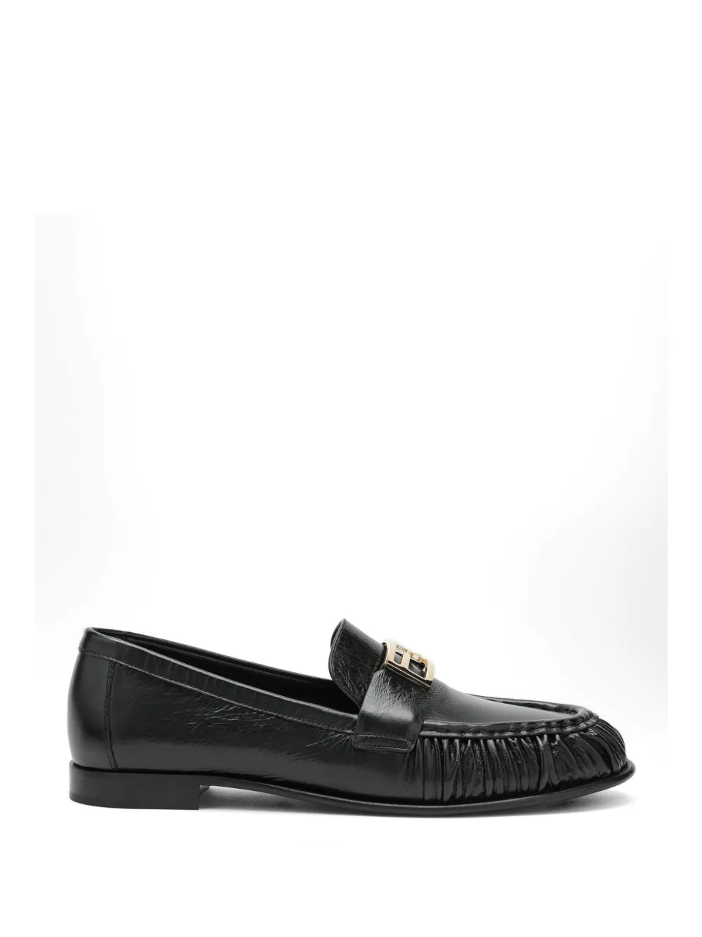 FENDI FF logo ruched loafers - Nero