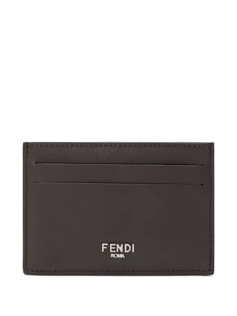 FENDI logo-plaque textured cardholder